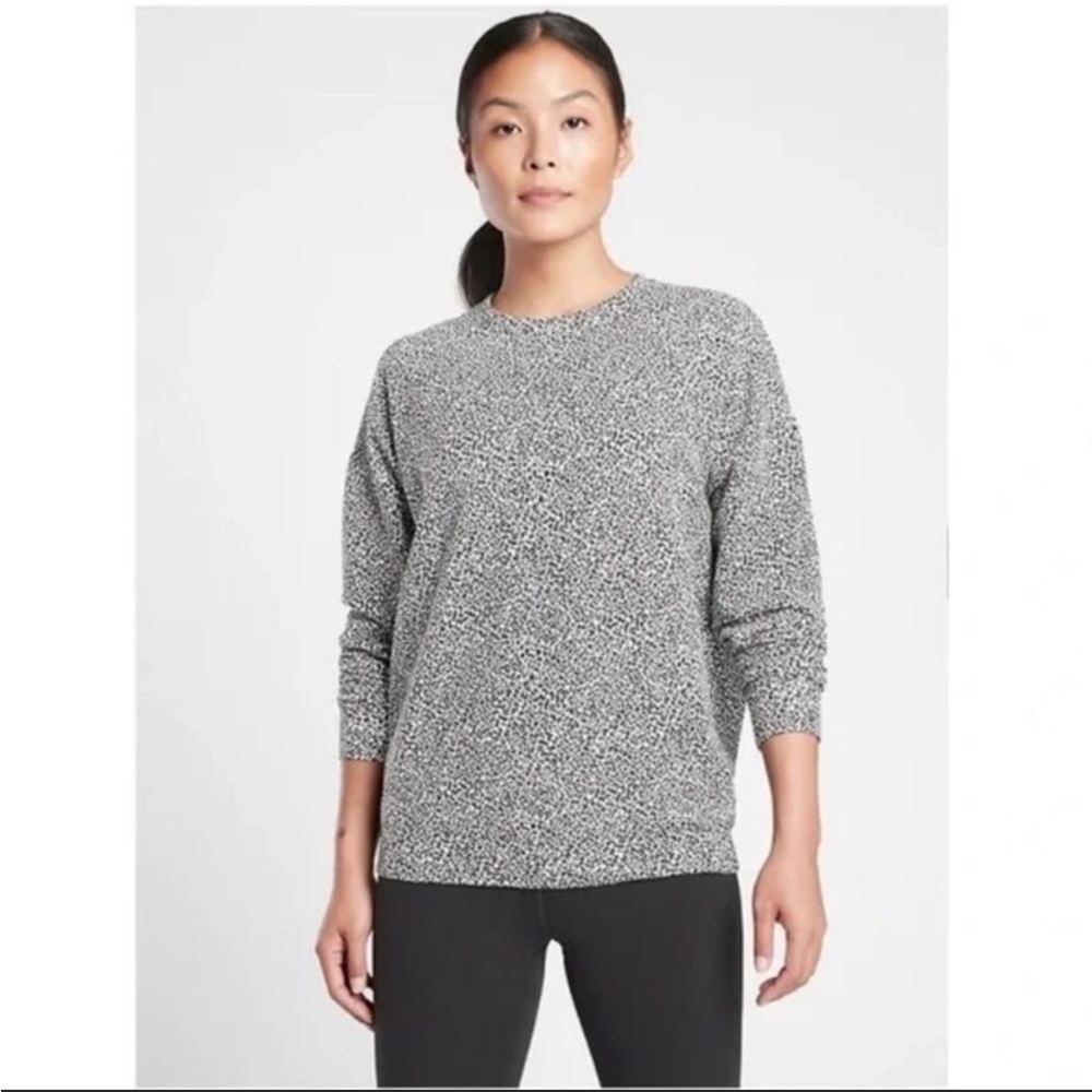 Athleta Studio to Street Animal print cheetah print pullover sweatshirt